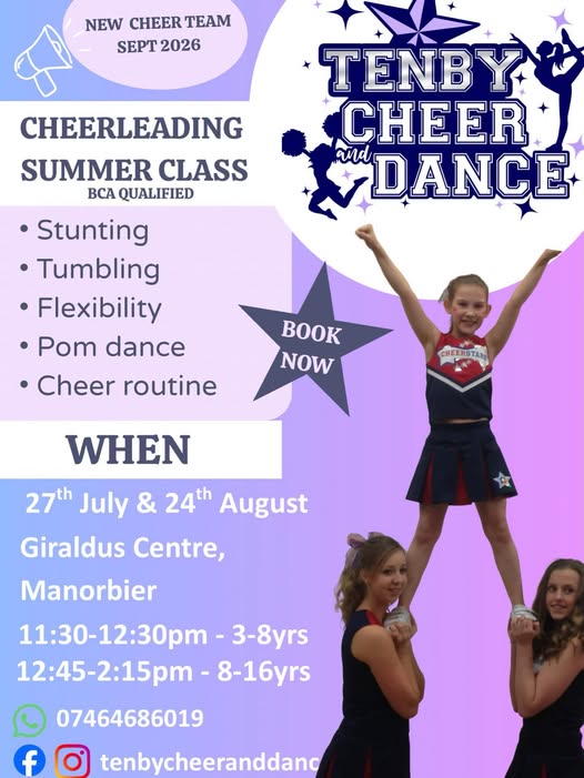 Cheer and Dance summer class at Giraldus Centre Manorbier
