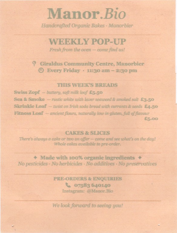 Organic Market at Giraldus Centre Manorbier