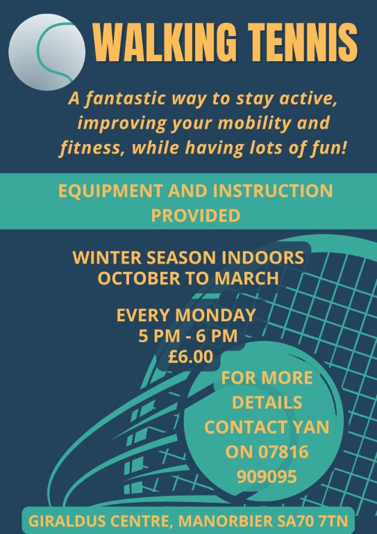 Indoor Walking Tennis at Giraldus Centre Manorbier